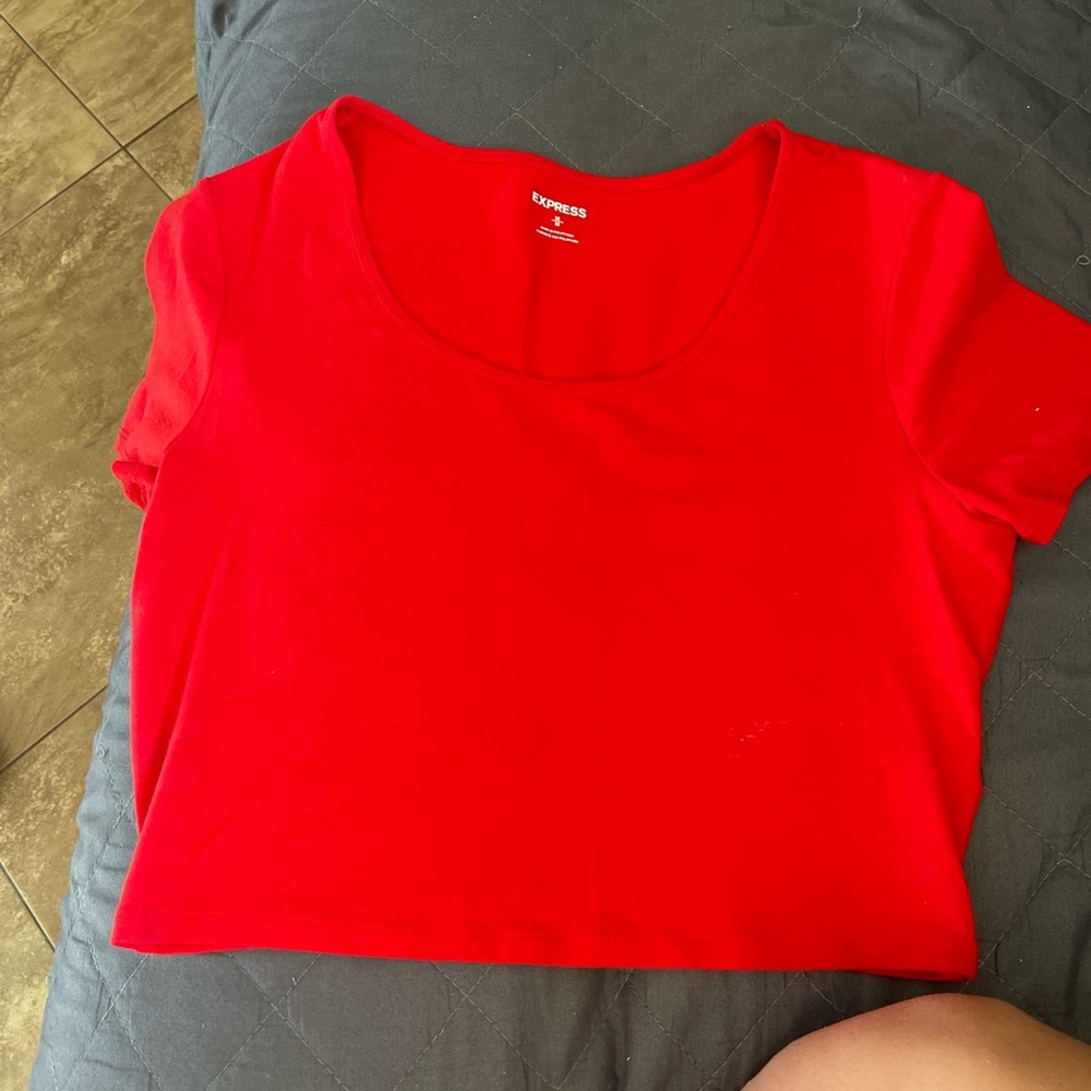 Red crop top size small from express